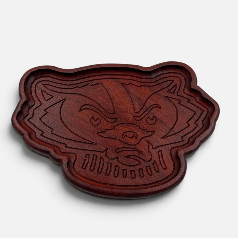 Handcrafted Wooden Bucky Badger Tray Game Day Charcuterie Board UW Madison Gift